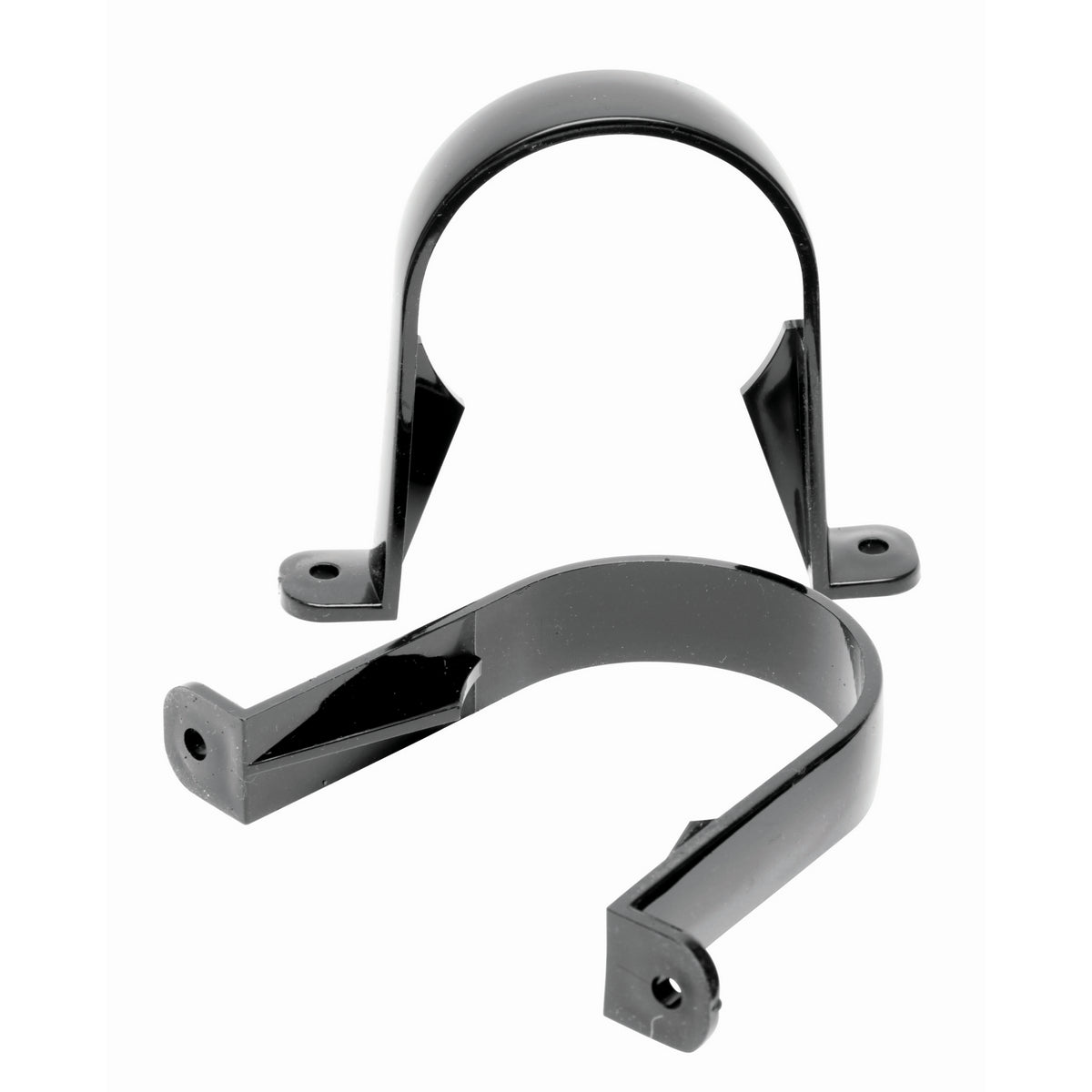Round Downpipe Clip - Black