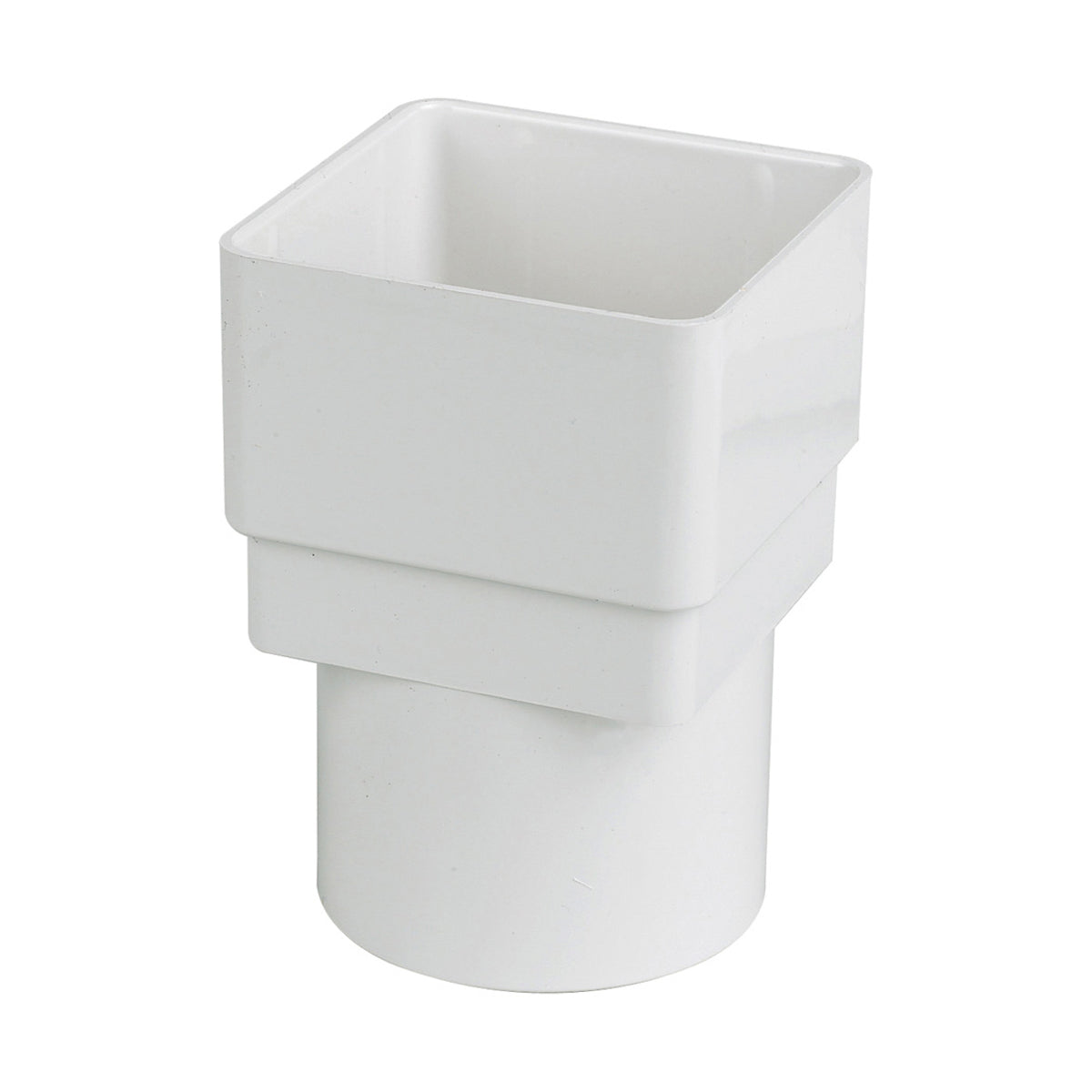 Square to Round Downpipe Adaptor - White