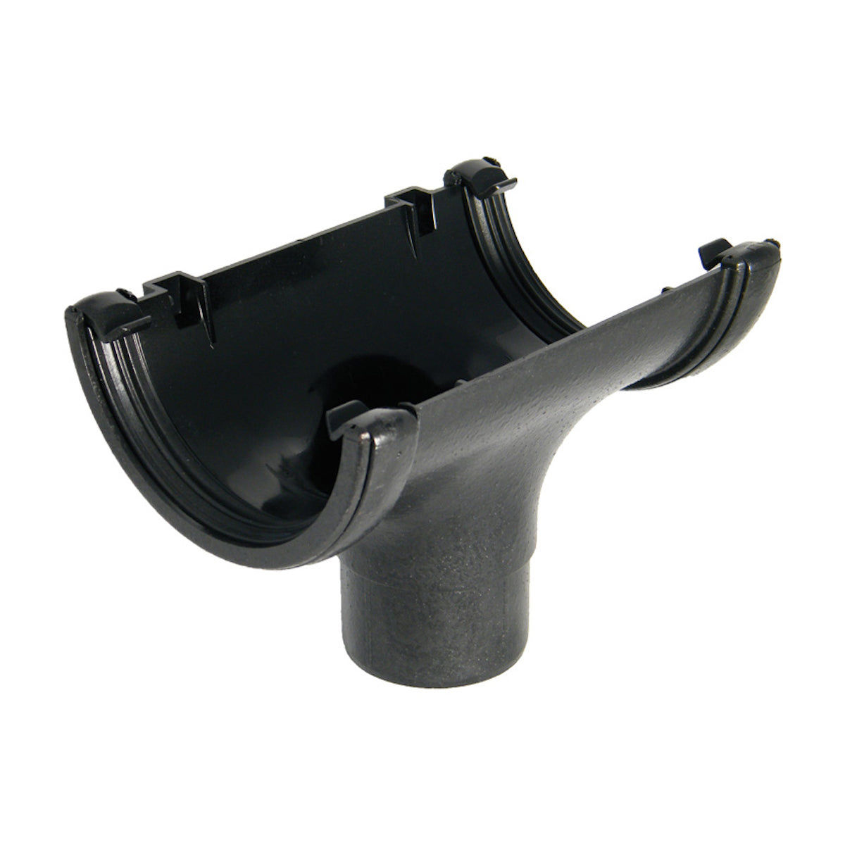 Cast Iron Style Half Round Running Outlet - Black