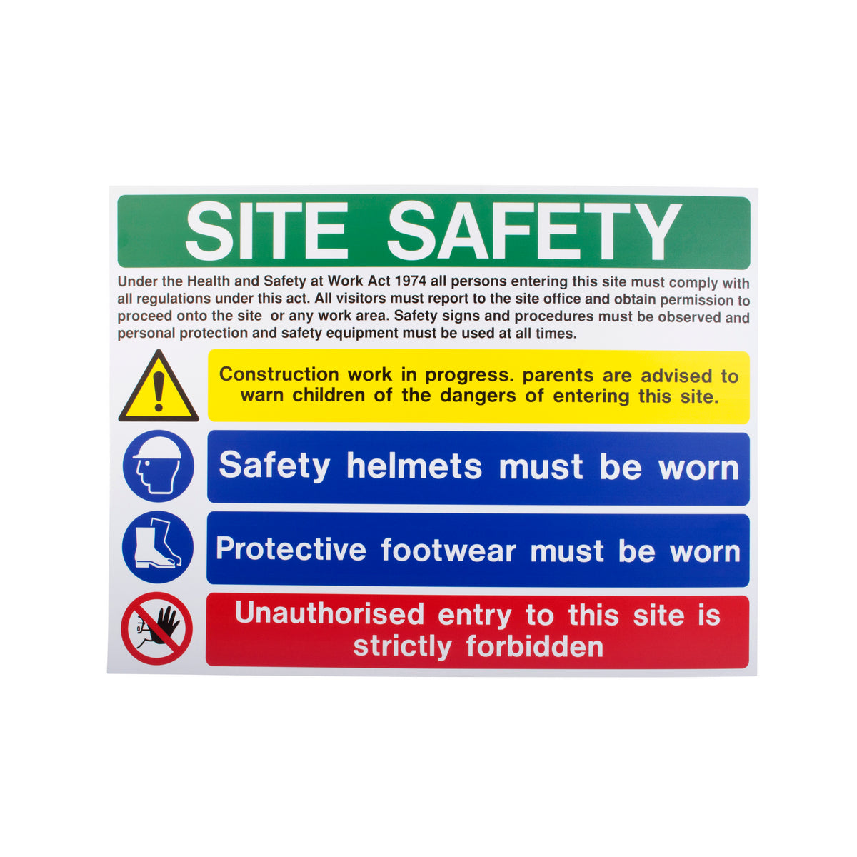 Sign: Site Safety - 900 mm x 600 mm