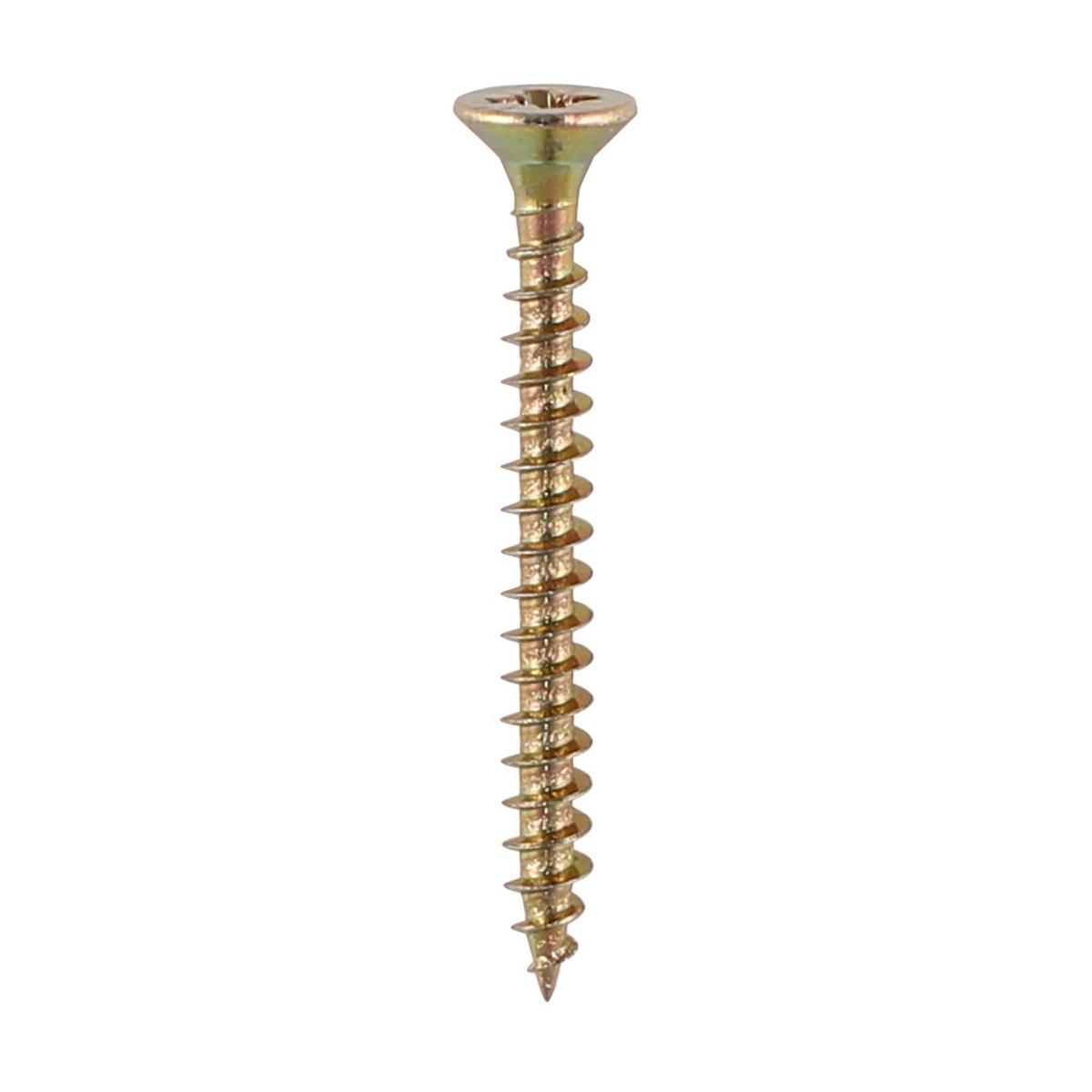 Yellow Passivated CSK Pozi Woodscrew - 5 mm x 25 mm