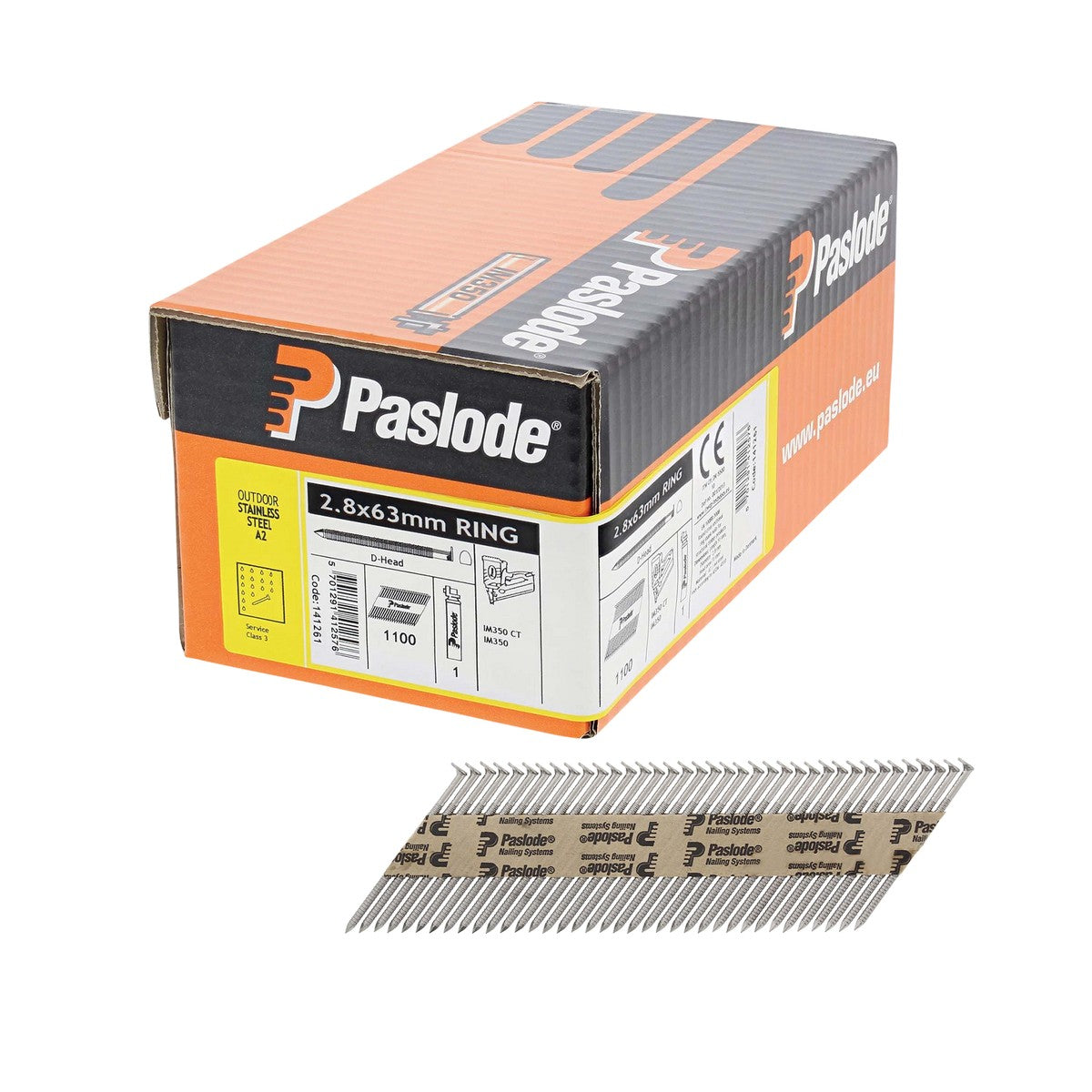 Paslode IM350+ Stainless Steel Nails - 63 mm x 2.8 mm