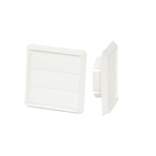 Gravity Flap Vent Round 100 mm - White