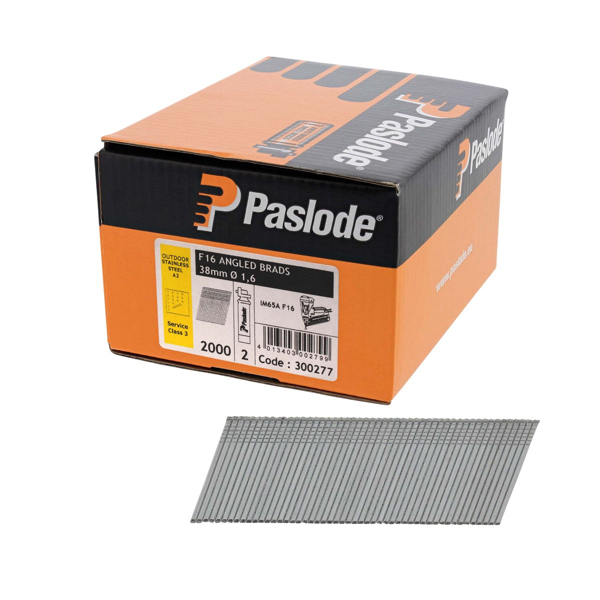 Paslode IM65A Stainless Steel Angled Brad Nails  - 38 mm