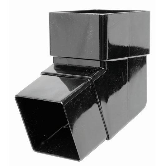 Square Downpipe Offset Bend 112.5° - Black