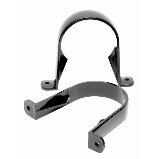 Round Downpipe Clip - Black