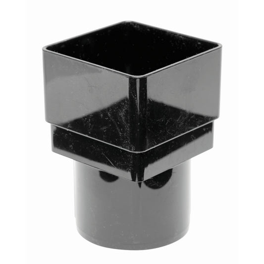 Square to Round Downpipe Adaptor - Black