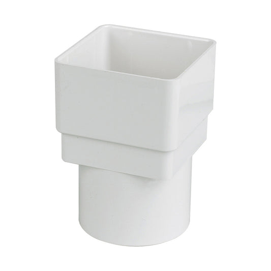 Square to Round Downpipe Adaptor - White