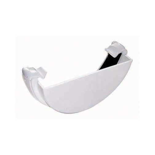 Half Round External Gutter Stopend - White