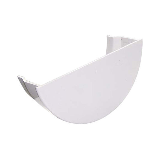 Half Round Internal Gutter Stopend - White