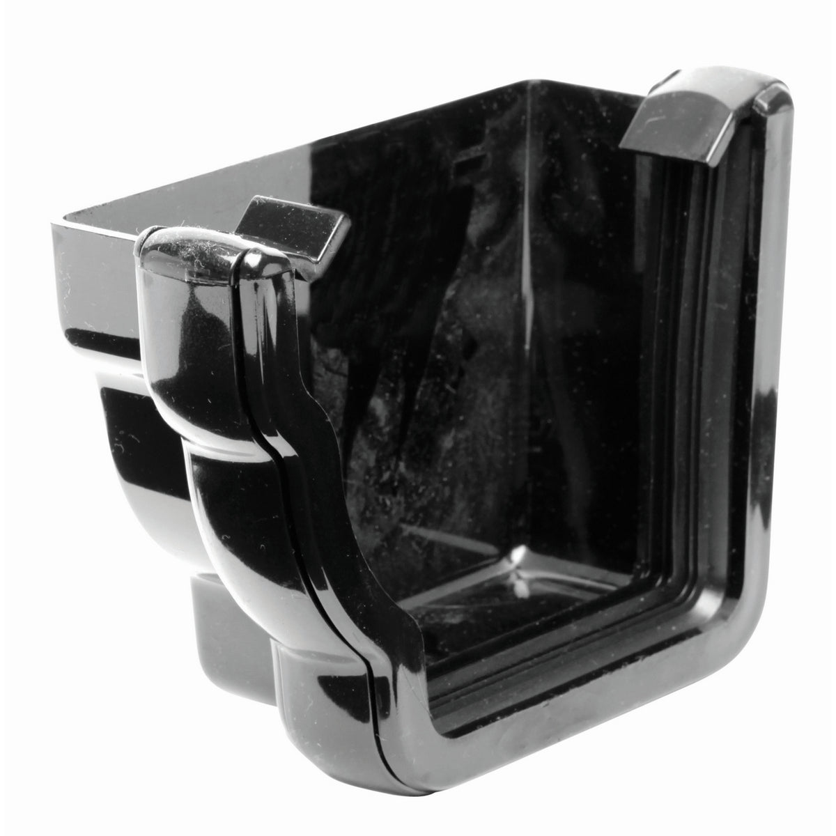 Niagara Ogee External Gutter Stopend Left Hand - Black