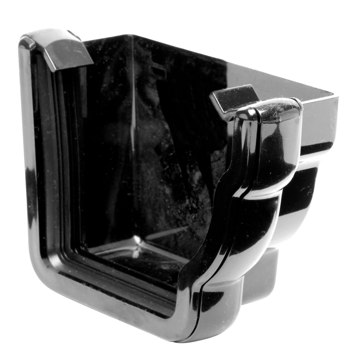 Niagara Ogee External Gutter Stopend Right Hand - Black
