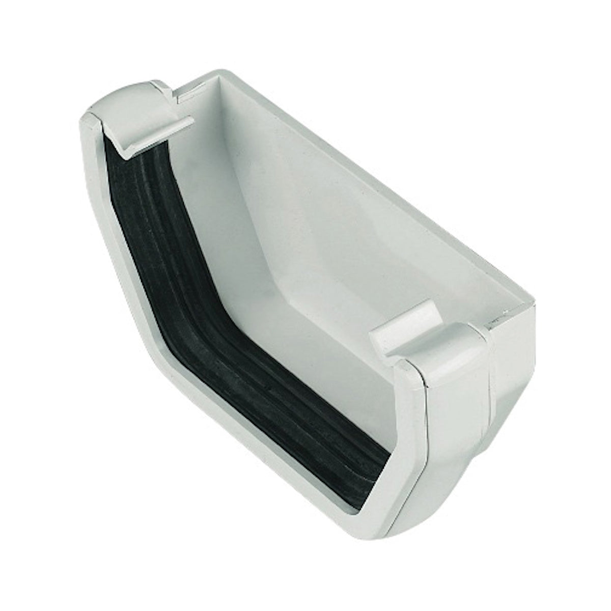 Square External Gutter Stopend - White