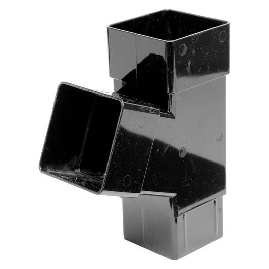 Square Downpipe Branch 67.5° - Black
