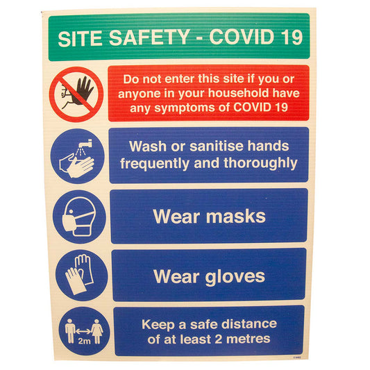 Sign: Site Safety - COVID 19 - 450mm x 600mm