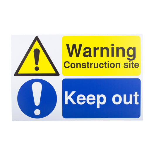 Sign: Construction Site Keep Out - 600 mm x 400 mm