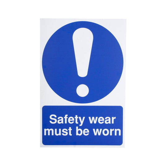 Sign: Safety Wear must be worn - 600 mm x 400 mm
