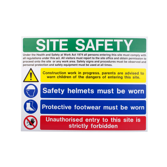 Sign: Site Safety - 900 mm x 600 mm