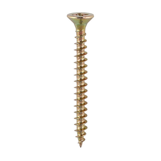 Yellow Passivated CSK Pozi Woodscrew - 5 mm x 25 mm