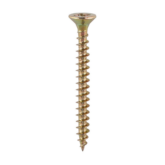 Yellow Passivated CSK Pozi Woodscrew - 6 mm x 50 mm