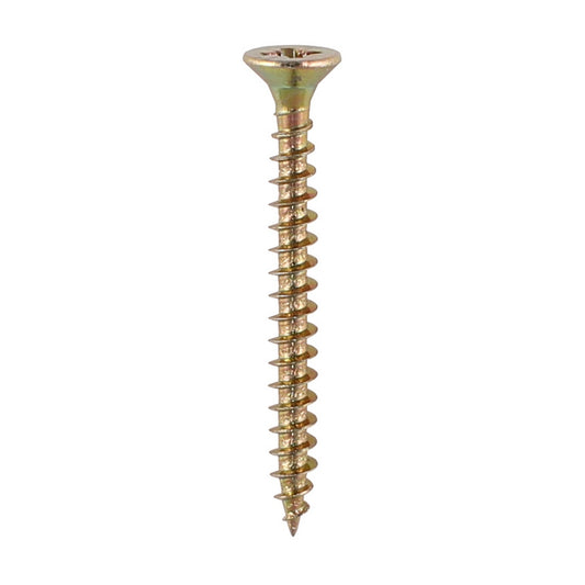 Yellow Passivated CSK Pozi Woodscrew - 4.5 mm x 40 mm