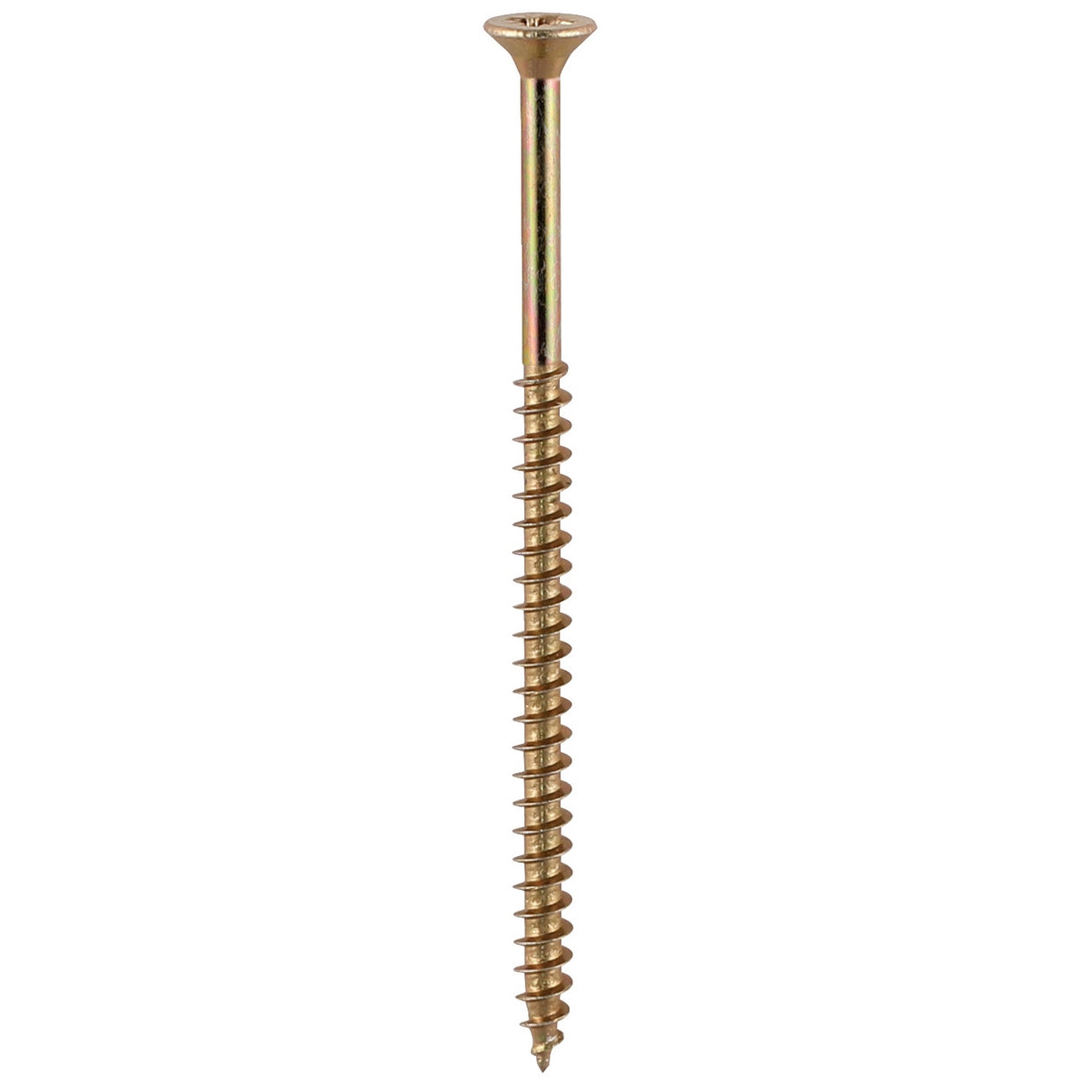Yellow Passivated CSK Pozi Woodscrew - 6 mm x 130 mm
