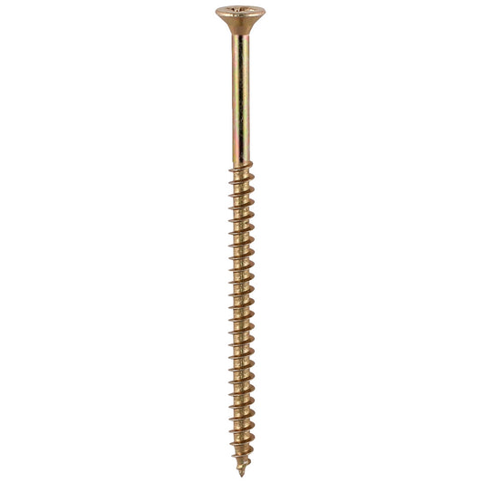 Yellow Passivated CSK Pozi Woodscrew - 6 mm x 130 mm