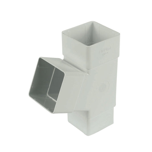 Square Downpipe Branch 67.5° - White