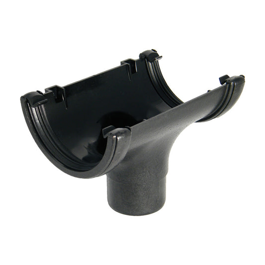 Cast Iron Style Half Round Running Outlet - Black