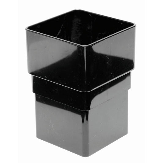 Square Downpipe Socket - Black