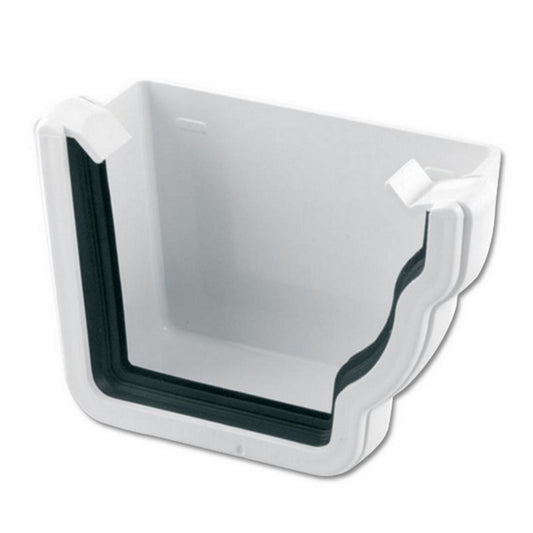 Niagara Ogee External Gutter Stopend Right Hand - White