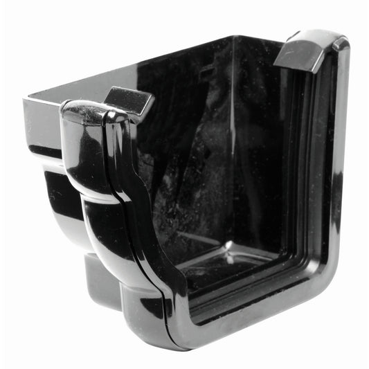 Niagara Ogee External Gutter Stopend Left Hand - Black