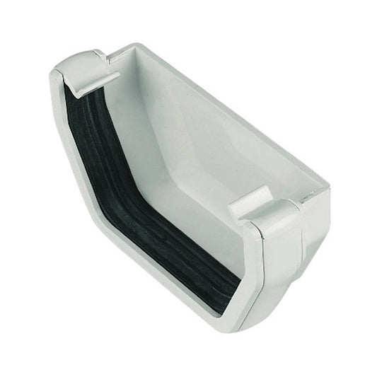 Square External Gutter Stopend - White