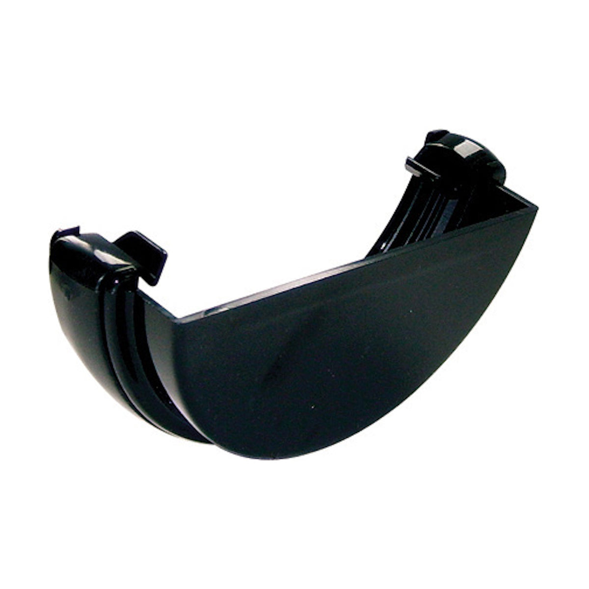 Half Round External Gutter Stopend - Black