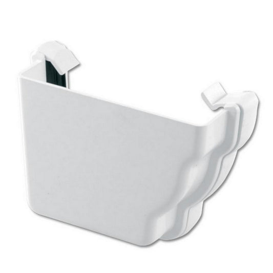 Niagara Ogee External Gutter Stopend Left Hand - White