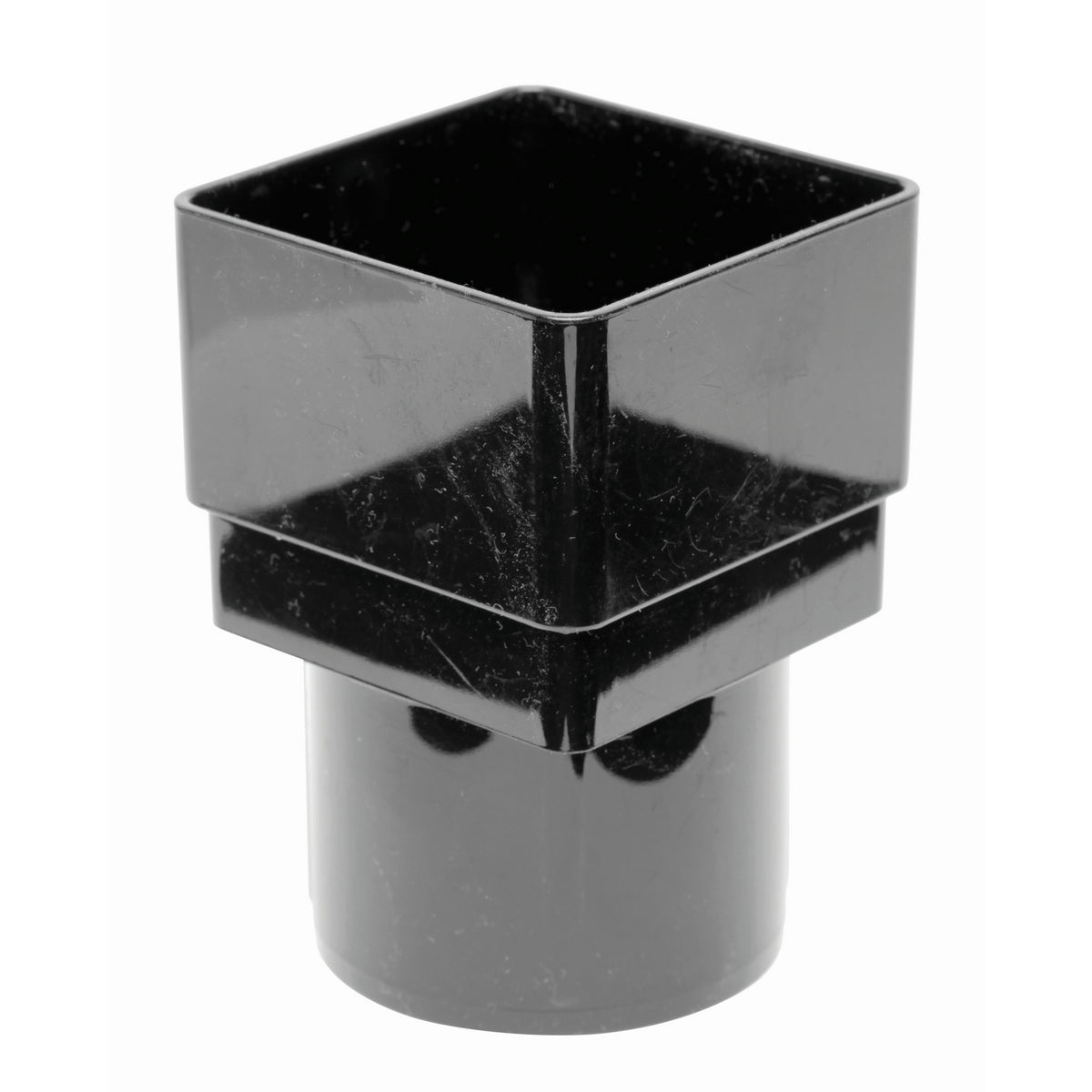 Square to Round Downpipe Adaptor - Black